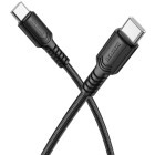 Cablu de date / adaptor Borofone BX116, USB-C Male la USB-C Male, 60 W, 1 m, Black