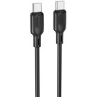 Cablu de date / adaptor Borofone BX113, USB-C Male la USB-C Male, 60 W, 3 m, Black