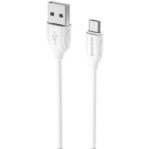 Borofone BX19, USB Male la microUSB Male, 1 m, White