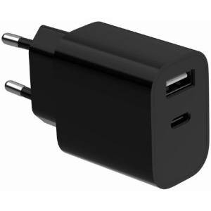 Incarcator retea Gembird TA-UC-2AC12-01, 1x USB-C, 1x USB, Quick Charge 12 W, Black