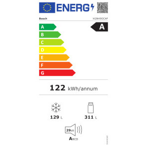 Bosch KGN49OCAF, 440 L, Clasa A, Total No Frost, VitaFresh, Control electronic, 203 cm, Antracit