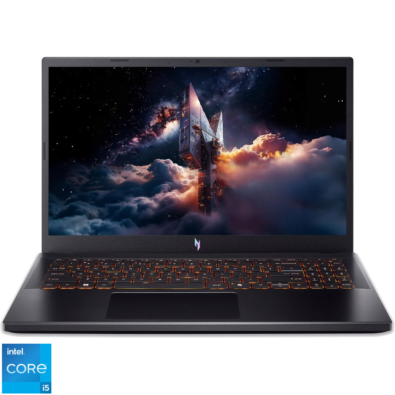 Laptop Acer Gaming 15.6'' Nitro V 15 ANV15-52, FHD IPS 165Hz, Procesor Intel® Core™ i5-13420H (12M Cache, up to 4.60 GHz), 16GB DDR5, 1TB SSD, GeForce RTX 4050 6GB, No OS, Obsidian Black