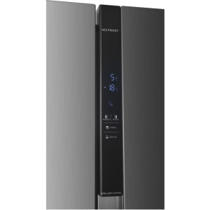Heinner HSBS-HM529NFXWDE++, 529 L, Clasa E, Full No Frost, Dual Inverter, Dozator apa, Display LED, Iluminare LED, 177 cm, Inox