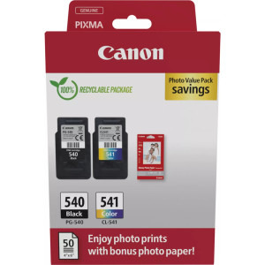 Canon Cartus PG-540 + CL-541 + Hartie foto GP-501 50 de coli Value Pack