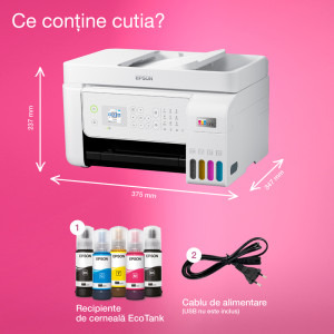 Epson EcoTank L5316, InkJet CISS, Color, Format A4, Retea, Wi-Fi, Fax