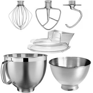 KitchenAid Mixer cu bol Artisan 5KSM125ECU, 300 W, Contour Silver, 4.8 L / 3L, Gri