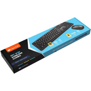 Canyon Velvet tread Tastatura + Mouse CNS-HSETW02 Wireless Black