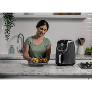 Ninja Friteuza cu aer cald AF160EU, 1750W, 5.2L, 6 functii de gatit, Negru