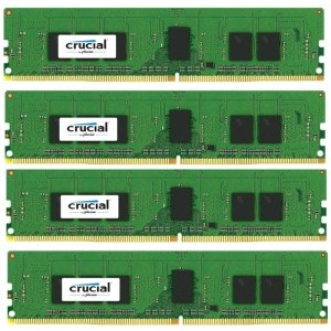 Crucial Memorie ECC UDIMM DDR4 16GB Kit 4x4GB 2133MHz CL15 Single Rank x8