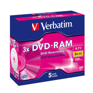 Mediu stocare Verbatim DVD-RAM 4.7GB 3x jewel case 5 buc