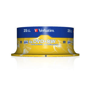 Mediu stocare Verbatim DVD+RW 4x Matt Silver Spindle 25 bucati