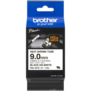 Brother Banda termocontractabila HSe-221E 9 mm Black on White