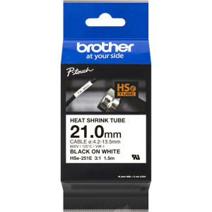 Brother Banda termocontractabila HSe-251E 21 mm Black on White