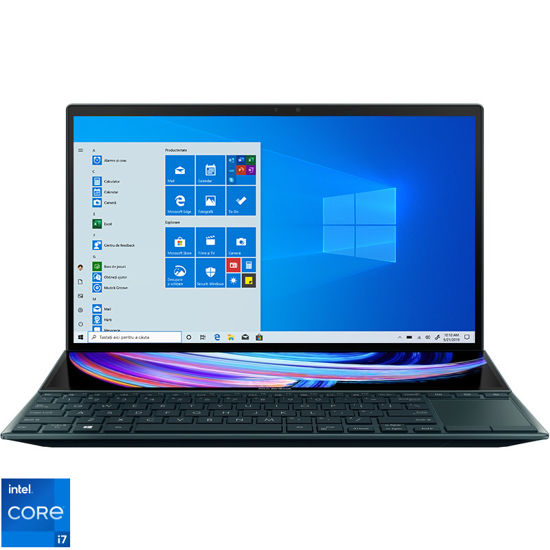 Ultrabook ASUS 14” ZenBook Duo 14 UX482EG, FHD, Procesor Intel® Core™ i7-1165G7 (12M Cache, up to 4.70 GHz, with IPU), 16GB DDR4X, 1TB SSD, GeForce MX450 2GB, Win 10 Pro, Celestial Blue ASUS imagine noua idaho.ro
