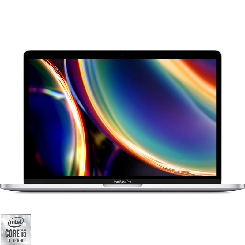 Laptop Apple 13.3” MacBook Pro 13 Retina with Touch Bar, Ice Lake i5 2.0GHz, 16GB DDR4X, 1TB SSD, Intel Iris Plus, Mac OS Catalina, Silver, INT keyboard, Mid 2020 Apple imagine noua idaho.ro