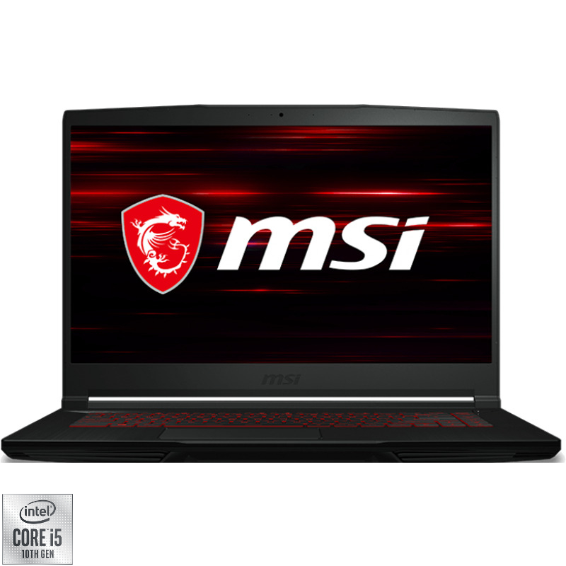 Laptop MSI Gaming 15.6'' GF63 Thin 10SC, FHD, Procesor Intel® Core™ i5-10300H (8M Cache, up to 4.50 GHz), 8GB DDR4, 256GB SSD, GeForce GTX 1650 4GB, No OS, Black