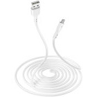 Cablu de date / adaptor Lamtech USB Male la microUSB Male, 2.1A 1 m, White
