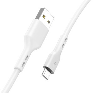 Lamtech USB Male la microUSB Male, 2.1A 2 m, White