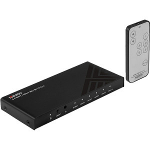 Adaptor LINDY Switch HDMI 4K 60Hz, 5x HDMI In, 1x HDMI Out, negru