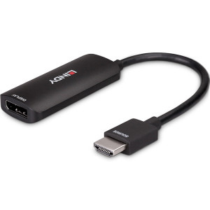 LINDY 1x HDMI 2.1 Male - 1x DisplayPort 1.4 Female, 1x Micro USB Female, 0.157m, negru