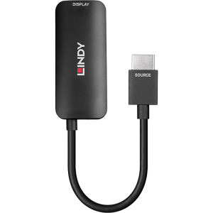 LINDY 1x HDMI 2.1 Male - 1x DisplayPort 1.4 Female, 1x Micro USB Female, 0.157m, negru