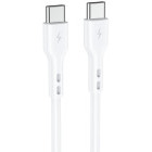 Cablu de date / adaptor Lamtech USB-C Male la USB-C Male, 100W 1 m, White, amperaj maxim suportat 5A