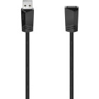 Cablu periferice Hama Extensie USB tip A 2.0 Male la USB tip A 2.0 Female, 3 m, Negru