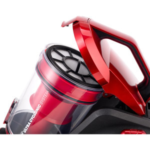 Daewoo fara sac, putere 800 W, 1.5 L, 140 W, aspiratie ciclonica, perie standard + 2 perii mici, Rosu