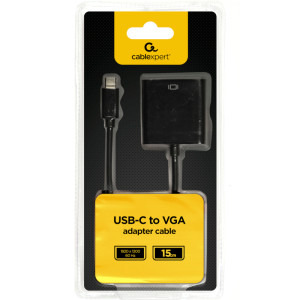 Gembird 1x USB 3.1 tip C Male - 1x VGA Female, 0.15 m, negru