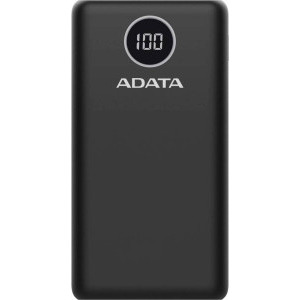 ADATA P20000QCD, 20000 mAh, 2x USB, 1x USB-C, 3A, Quick Charge 3.0, Black