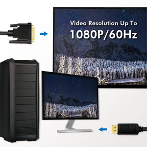 Logilink DisplayPort v1.2 Male - DVI-D Male, 2m, negru