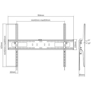 SBOX PLB-4269T 60 - 100 inch, negru