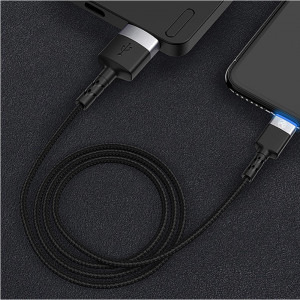 Tellur USB Male la Lightning Male, Led, Nailon, 2 m, Black
