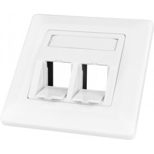 Schrack Priza pentru 2 module TOOLLESS LINE, 80x80mm, inclinat, RAL9010