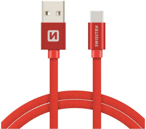 Cablu periferice Swissten USB tip A 2.0 Male la USB-C Male, 1.2 m, Rosu