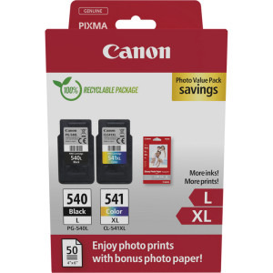 Canon Cartus PG-540L + CL-541XL + Hartie foto GP-501 50 de coli Value Pack