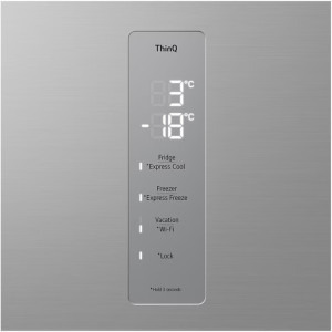 LG GBV7170EPY, 344 L, Clasa E, No Frost, Smart Inverter, NatureFresh, LinearCooling, DoorCooling+, FreshConverter, 186 cm, Argintiu