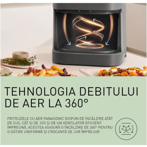 Panasonic Friteuza cu aer cald NF-CC500SXE, 1450W, 5L, Gri