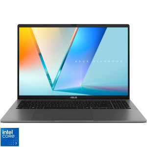 Laptop ASUS 16 Vivobook S16 S3607VA, WUXGA 144Hz, Procesor Intel® Core™ 7 240H (24M Cache, up to 5.20 GHz), 16GB DDR5, 1TB SSD, Intel Graphics, No OS, Matte Gray