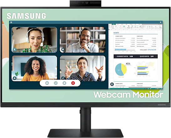 Monitor LED Samsung LS24A400VEUXEN 24 inch 5 ms Negru Webcam FreeSync 75 Hz