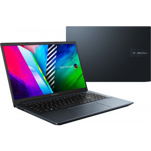 ASUS 15.6'' VivoBook Pro 15 OLED M3500QC, FHD, Procesor AMD Ryzen™ 9 5900HX (16M Cache, up to 4.6 GHz), 16GB DDR4, 1TB SSD, GeForce RTX 3050 4GB, No OS, Quiet Blue