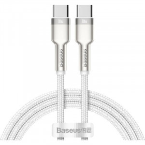 Cablu de date / adaptor Baseus Cafule CATJK-D02, USB-C Male la USB-C Male, 2 m, White
