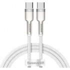 Cablu de date / adaptor Baseus Cafule CATJK-D02, USB-C Male la USB-C Male, 2 m, White