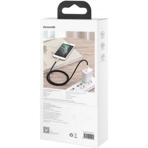 Baseus Cafule Metal CALJK-A01, USB Male la Lightning Male, 1 m, Black