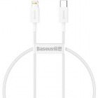 Cablu de date / adaptor Baseus Superior CATLYS-02, USB-C Male la Lightning Male, 0.25 m, White