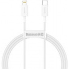Cablu de date / adaptor Baseus Superior CATLYS-A02, USB-C Male la Lightning Male, 1 m, White