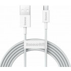 Cablu de date / adaptor Baseus Superior CAMYS-02, USB Male la microUSB Male, 1 m, White