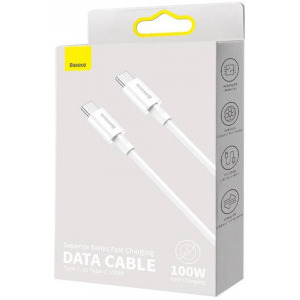 Baseus Superior CATYS-C02, USB-C Male la USB-C Male, 2 m, White