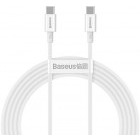 Cablu de date / adaptor Baseus Superior CATYS-C02, USB-C Male la USB-C Male, 2 m, White