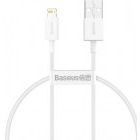 Cablu de date / adaptor Baseus Superior CALYS-02, USB Male la Lightning Male, 0.25 m, White